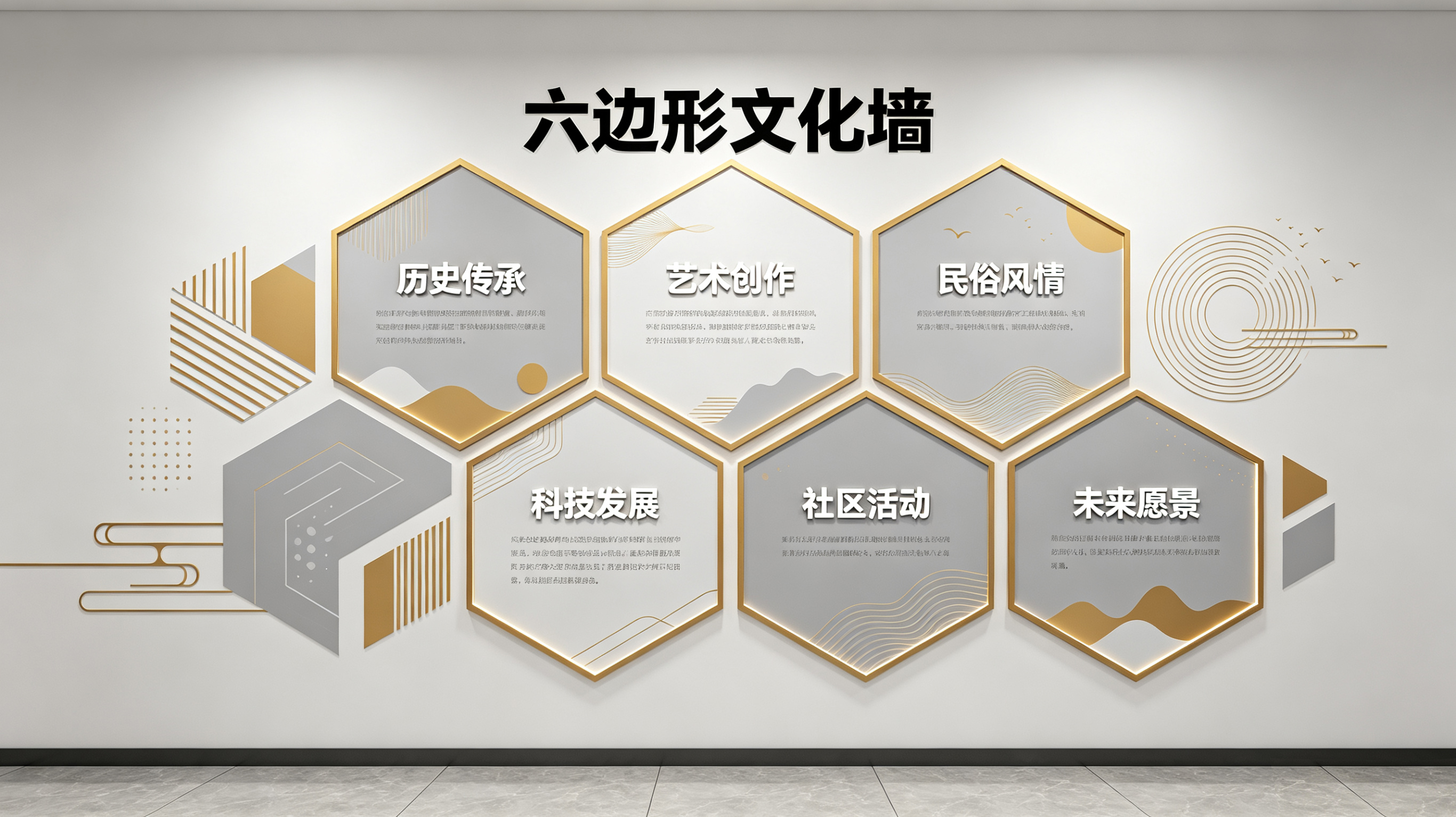 营山县企业文化墙 | 六边形信息美学
